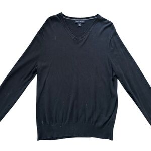 Banana Republic Men's Black Silk Cashmere V-Neck Sweater Size M